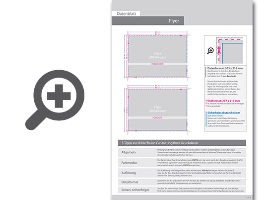 Product Bild flyer_din_a4_quer_(29_7_cm_x_21_0_cm)__beidseitig_bedruckt_(4_4_farbig_+_2_sonderfarben_hks)